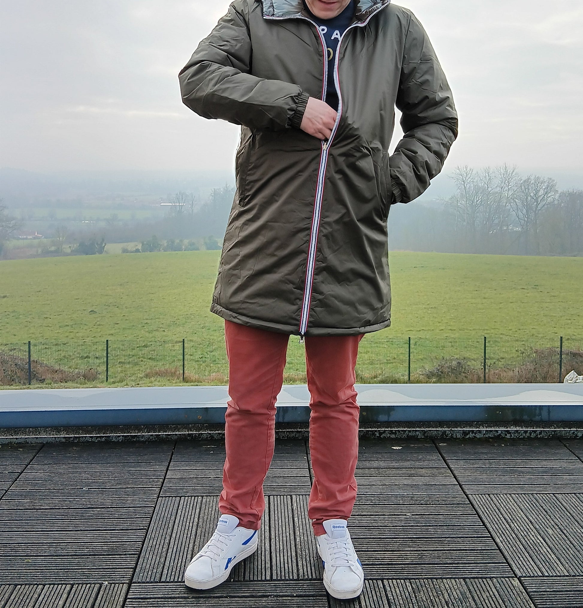 Laura Jo - Doudoune HOMME longue imperméable et réversible matelassé kaki Laura Jo