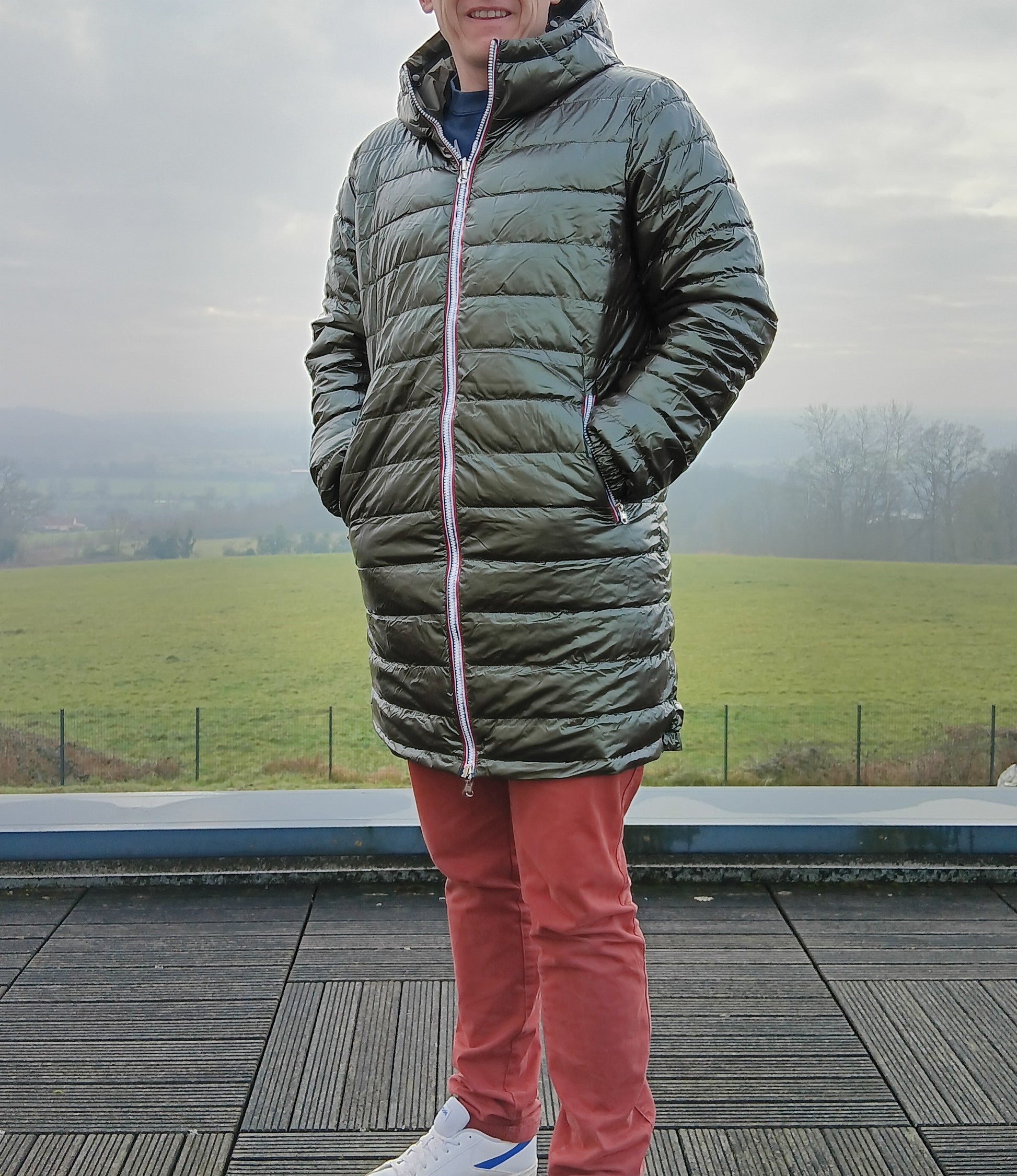 Laura Jo - Doudoune HOMME longue imperméable et réversible matelassé kaki Laura Jo