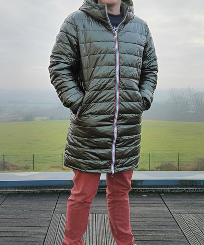 Laura Jo - Doudoune HOMME longue imperméable et réversible matelassé kaki Laura Jo