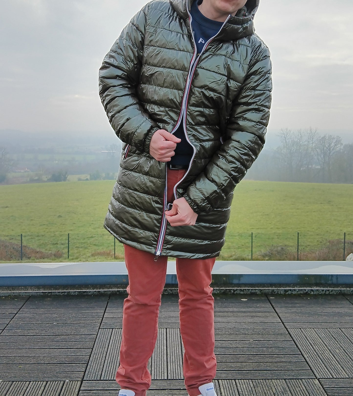 Laura Jo - Doudoune HOMME longue imperméable et réversible matelassé kaki Laura Jo