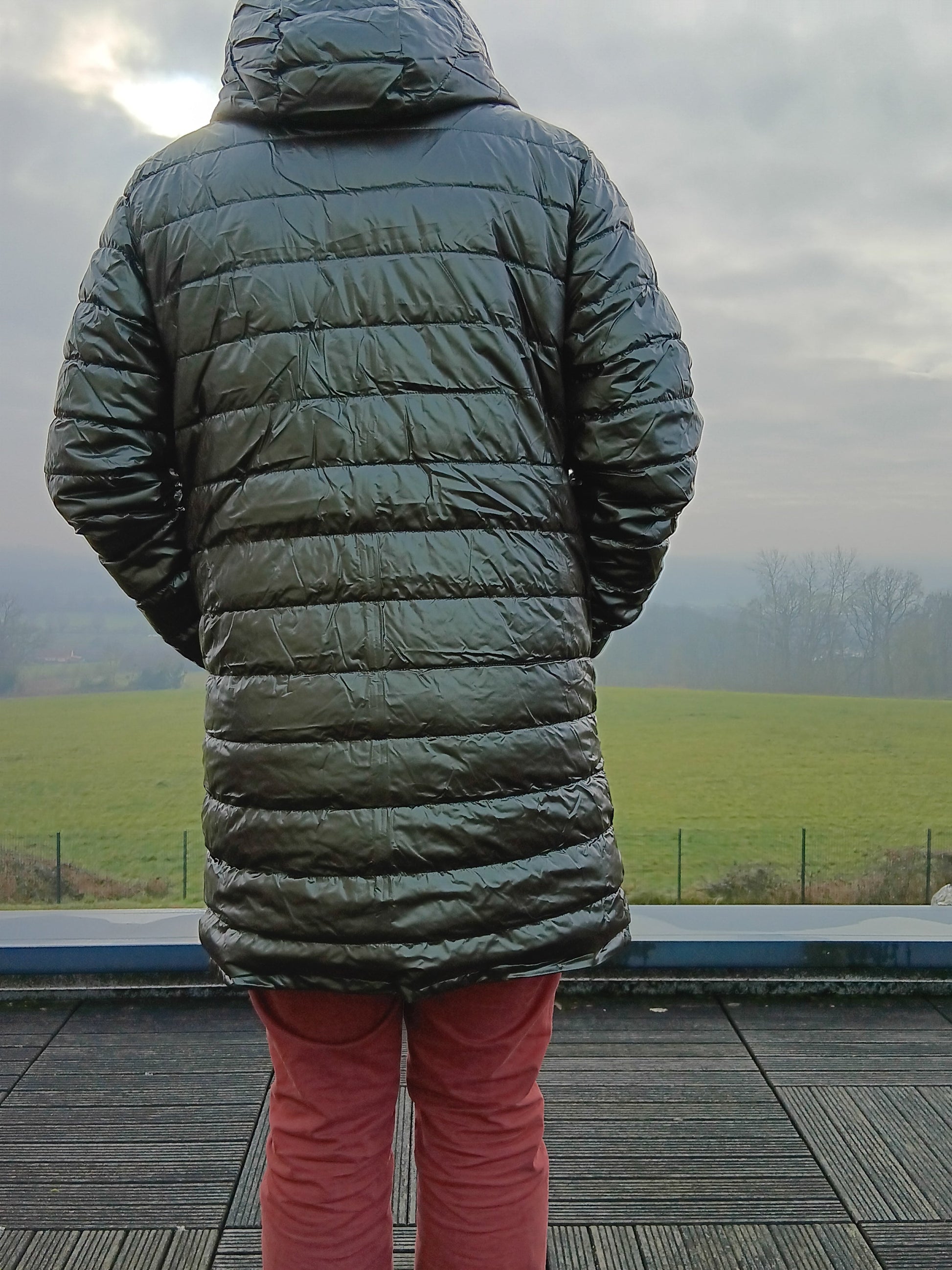 Laura Jo - Doudoune HOMME longue imperméable et réversible matelassé kaki Laura Jo