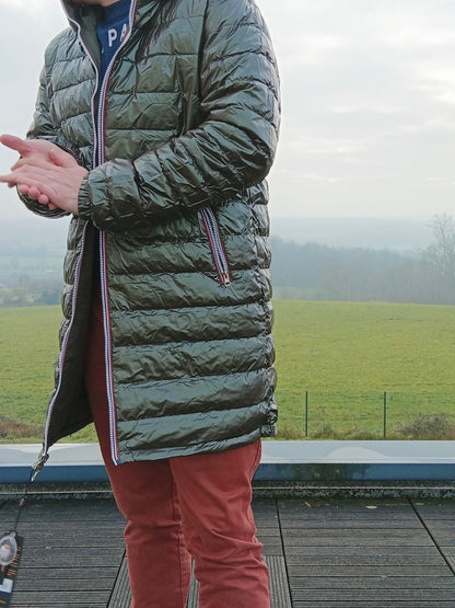 Laura Jo - Doudoune HOMME longue imperméable et réversible matelassé kaki Laura Jo