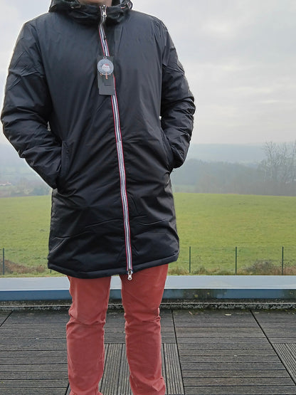 Laura Jo - Doudoune HOMME longue imperméable et réversible matelassé noir Laura Jo