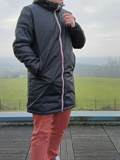 Laura Jo - Doudoune HOMME longue imperméable et réversible matelassé noir Laura Jo