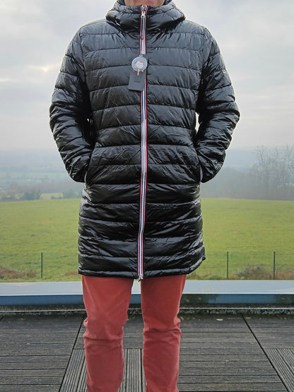 Laura Jo - Doudoune HOMME longue imperméable et réversible matelassé noir Laura Jo