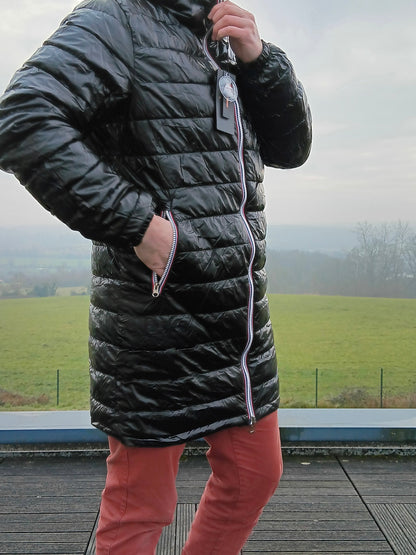 Laura Jo - Doudoune HOMME longue imperméable et réversible matelassé noir Laura Jo
