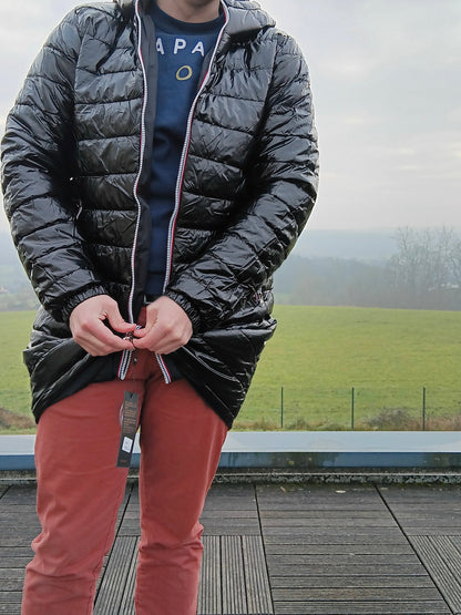 Laura Jo - Doudoune HOMME longue imperméable et réversible matelassé noir Laura Jo