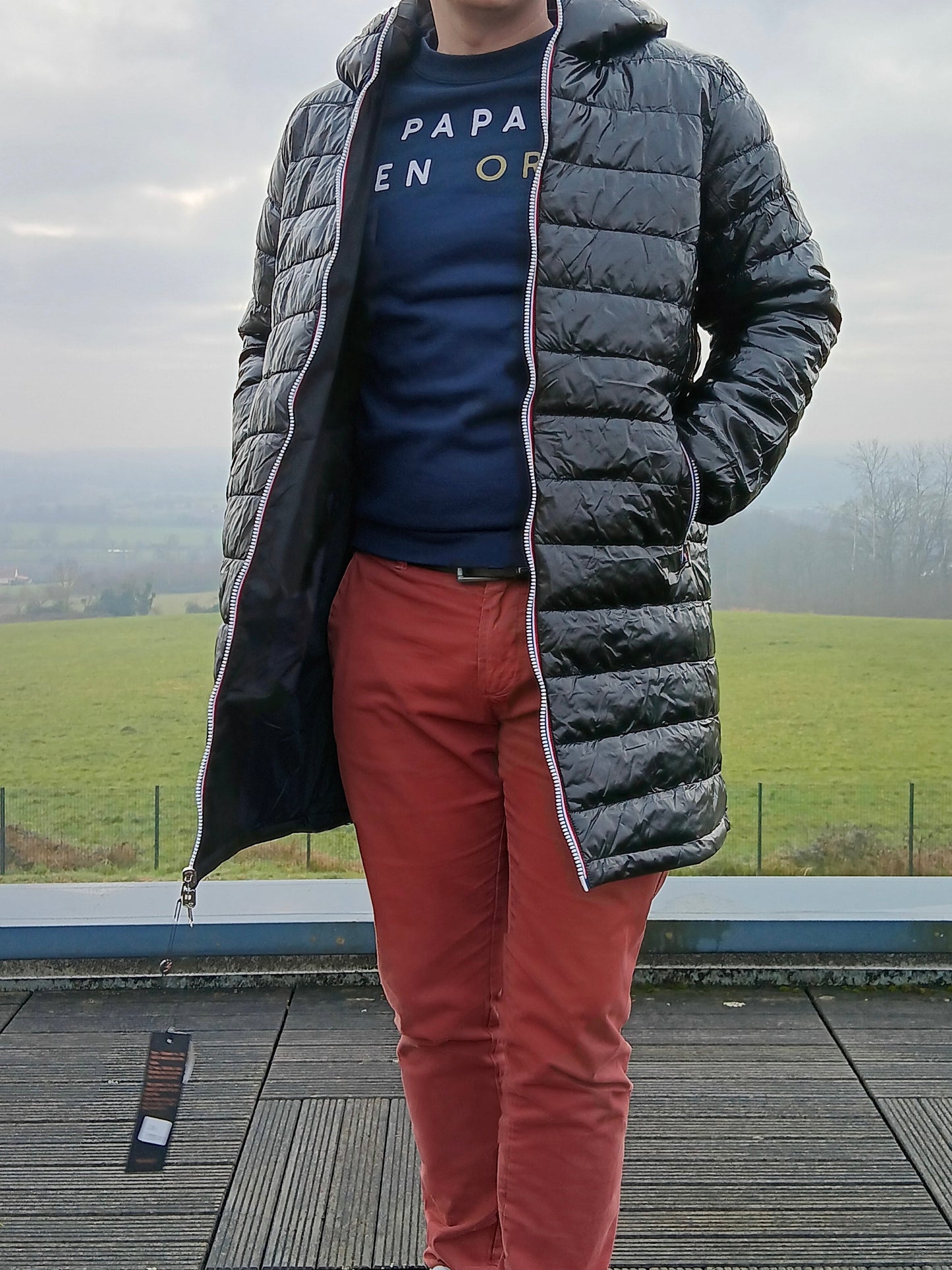 Laura Jo - Doudoune HOMME longue imperméable et réversible matelassé noir Laura Jo