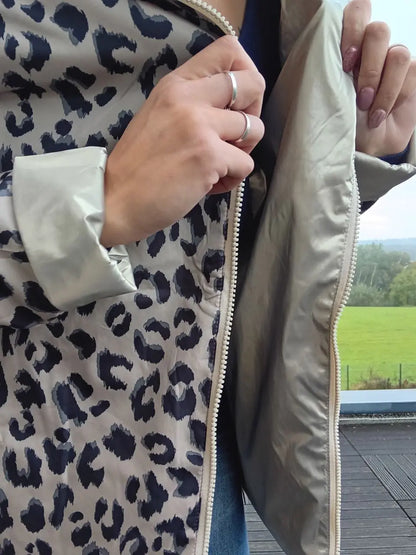 Imperméable Réversible Court Doré Léopard Femme Laura Jo Laura Jo