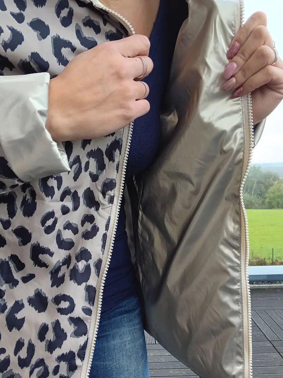 Imperméable Réversible Court Doré Léopard Femme Laura Jo Laura Jo
