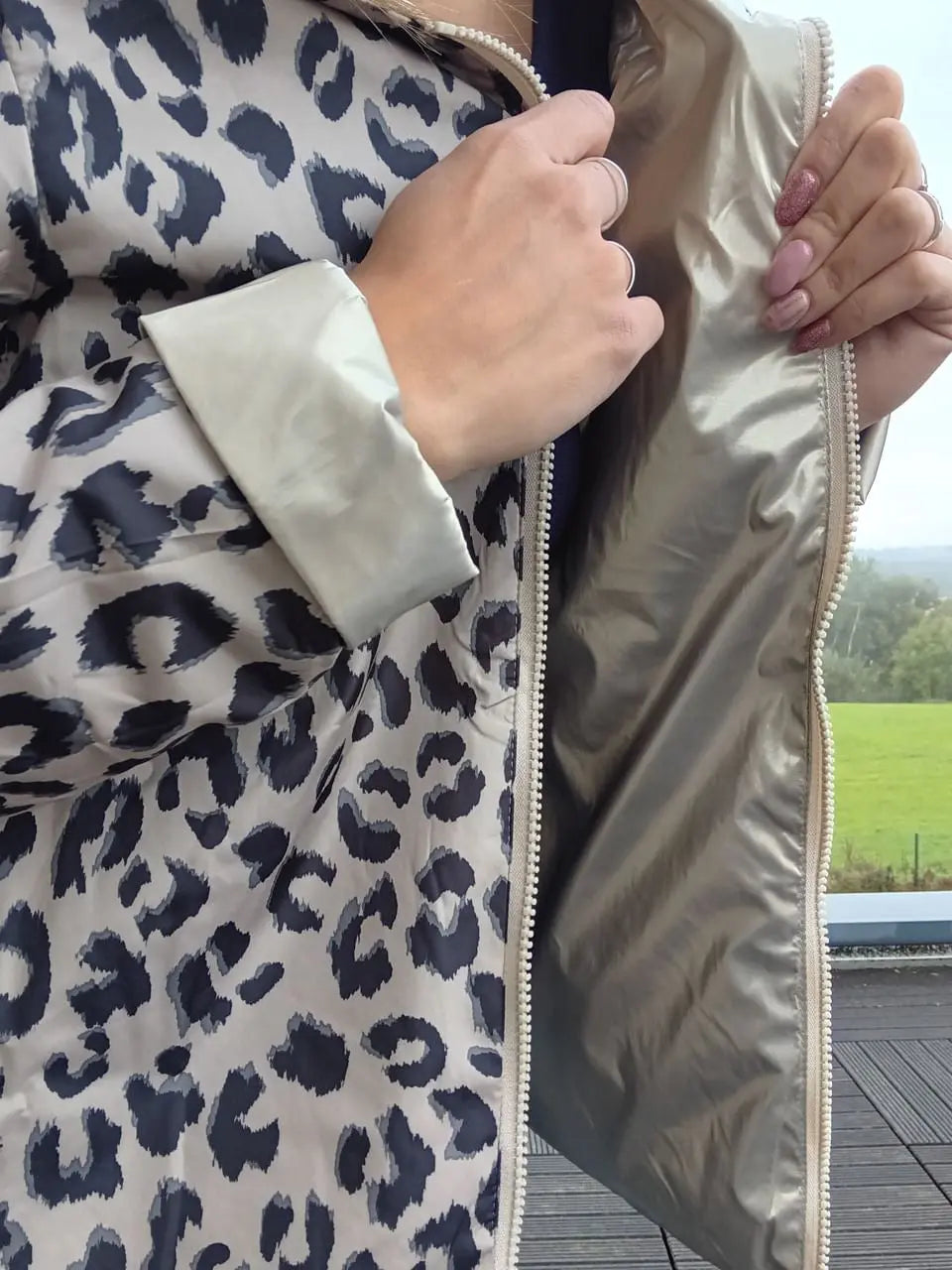 Imperméable Réversible Court Doré Léopard Femme Laura Jo Laura Jo
