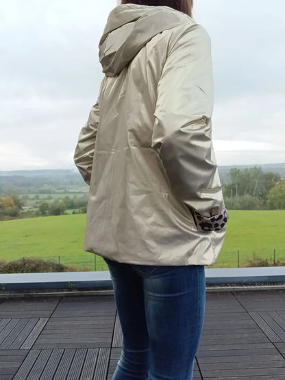 Imperméable Réversible Court Doré Léopard Femme Laura Jo Laura Jo