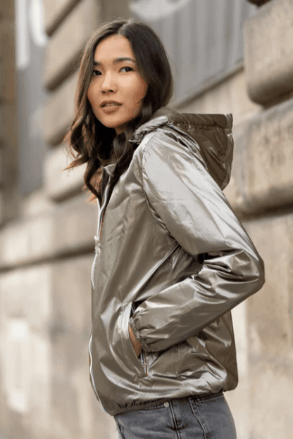 Manteau imperméable court fourré Marque Laura Jo bronze - Le Petit Placard