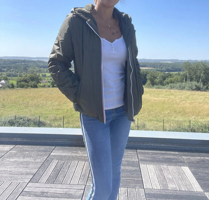 Manteau Court Fourré Kaki Femme Laura Jo - Imperméable Hiver Laura Jo