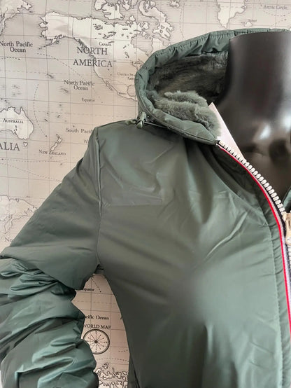Manteau Court Fourré Vert Forêt Laura Jo - Imperméable Hiver Laura Jo