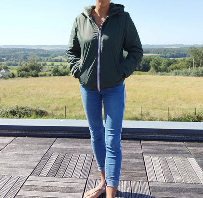 Manteau Court Fourré Vert Forêt Laura Jo - Imperméable Hiver Laura Jo