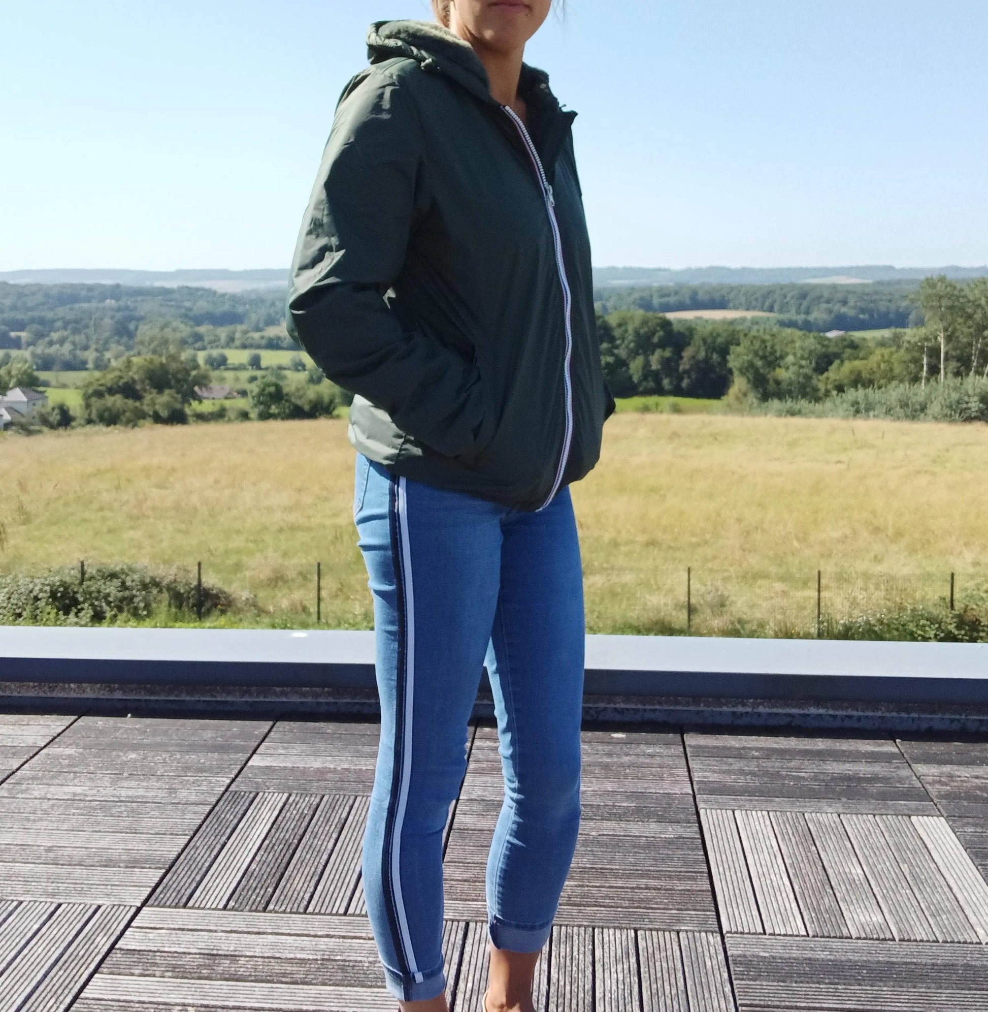 Manteau Court Fourré Vert Forêt Laura Jo - Imperméable Hiver Laura Jo