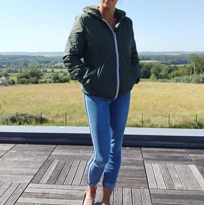 Manteau Court Fourré Vert Forêt Laura Jo - Imperméable Hiver Laura Jo