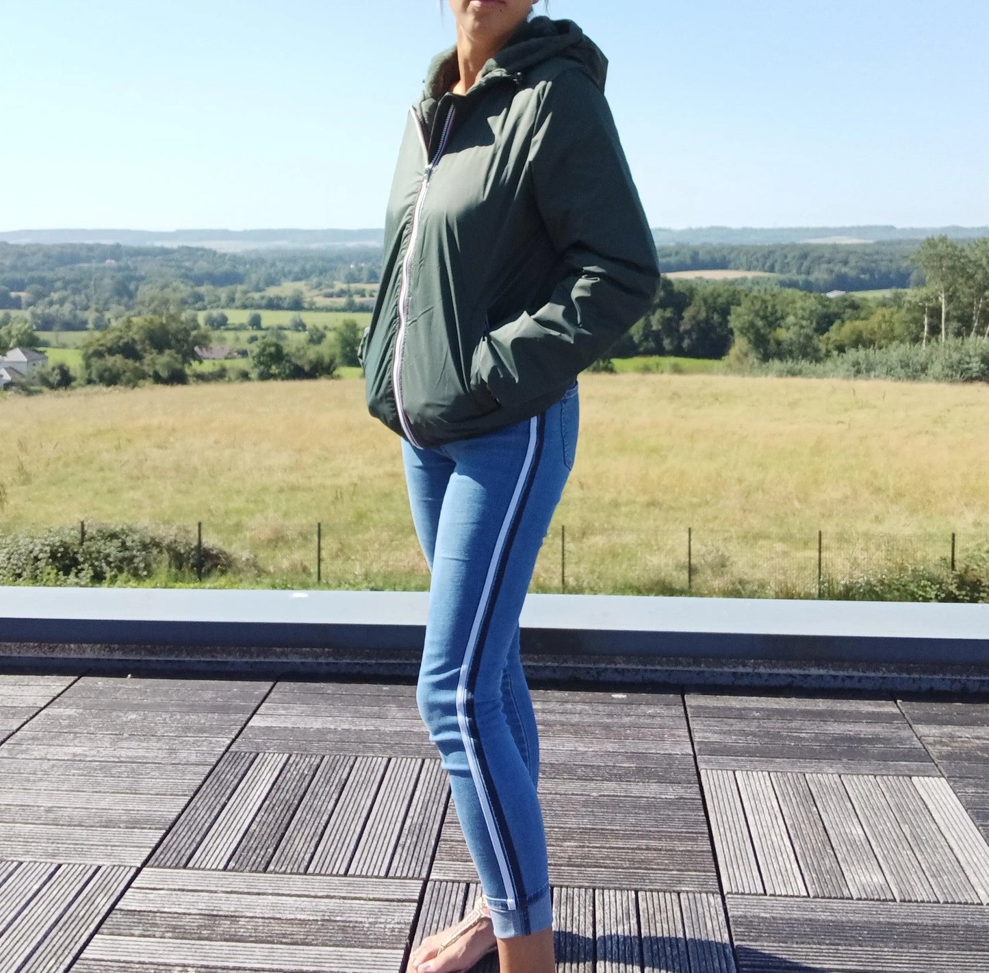 Manteau Court Fourré Vert Forêt Laura Jo - Imperméable Hiver Laura Jo