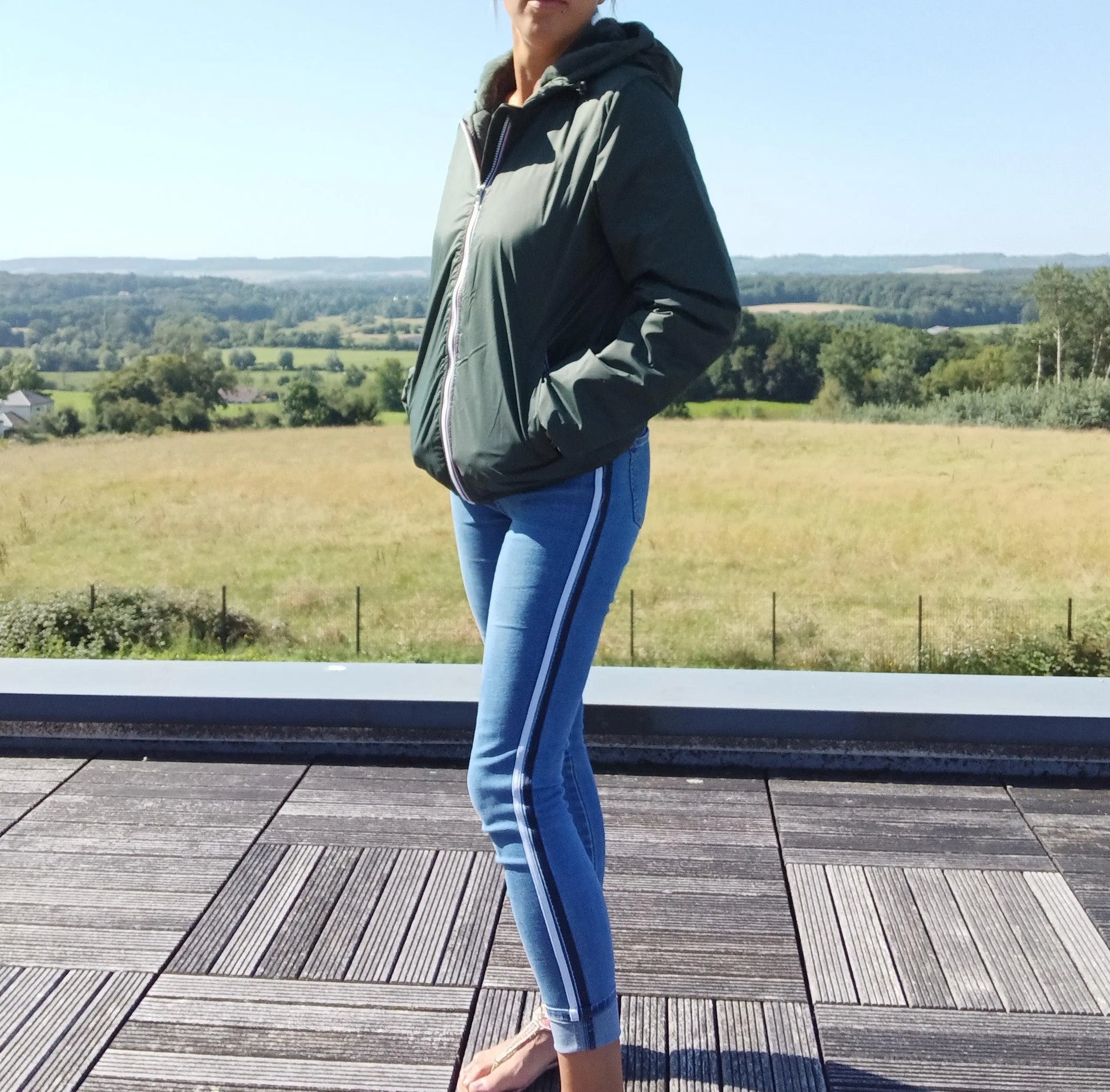 Manteau Court Fourré Vert Forêt Laura Jo - Imperméable Hiver Laura Jo