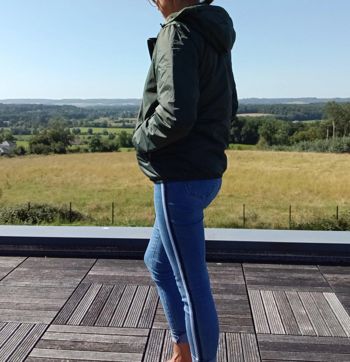 Manteau Court Fourré Vert Forêt Laura Jo - Imperméable Hiver Laura Jo