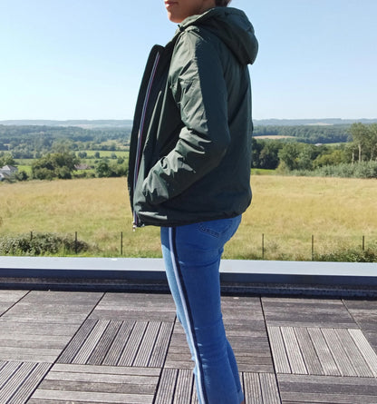 Manteau Court Fourré Vert Forêt Laura Jo - Imperméable Hiver Laura Jo