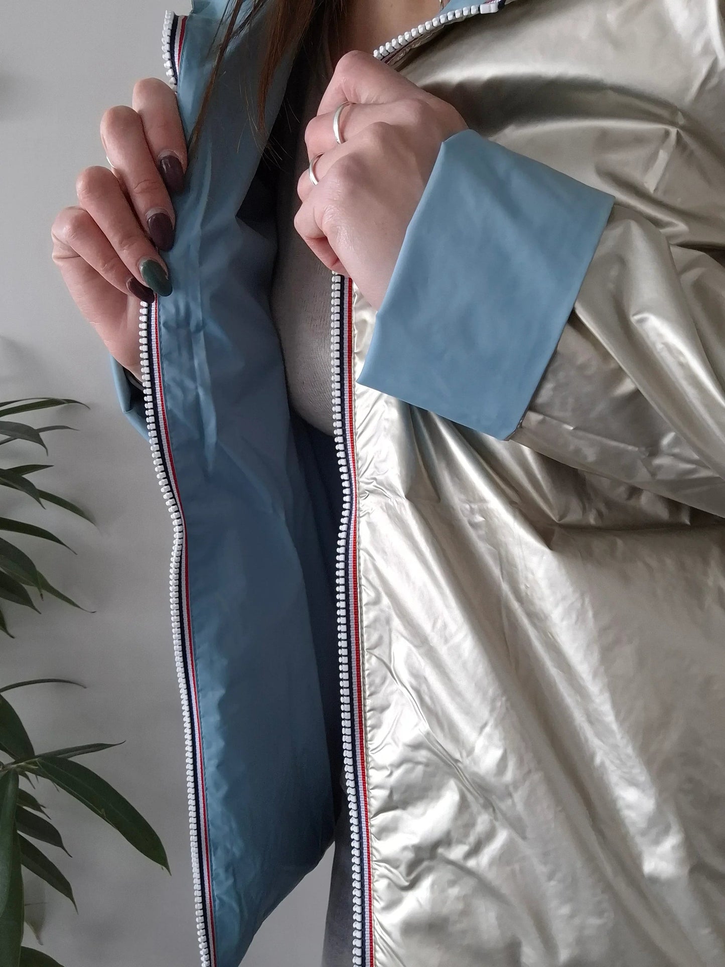 Manteau Réversible Court Bleu Ciel Doré Laura Jo - Mi-Saison Laura Jo