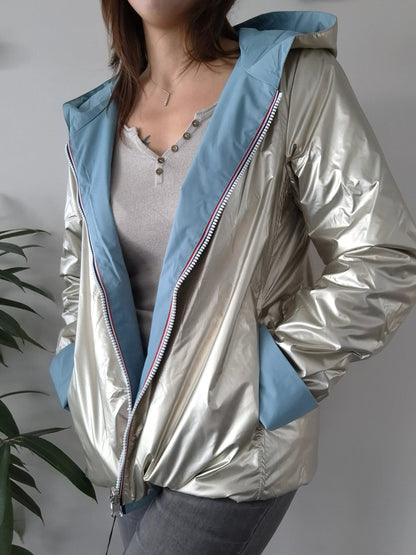 Manteau Réversible Court Bleu Ciel Doré Laura Jo - Mi-Saison Laura Jo