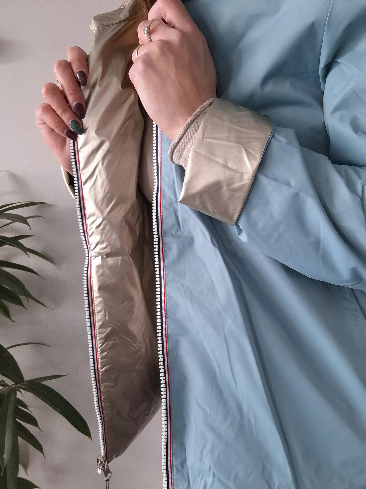 Manteau Réversible Court Bleu Ciel Doré Laura Jo - Mi-Saison Laura Jo