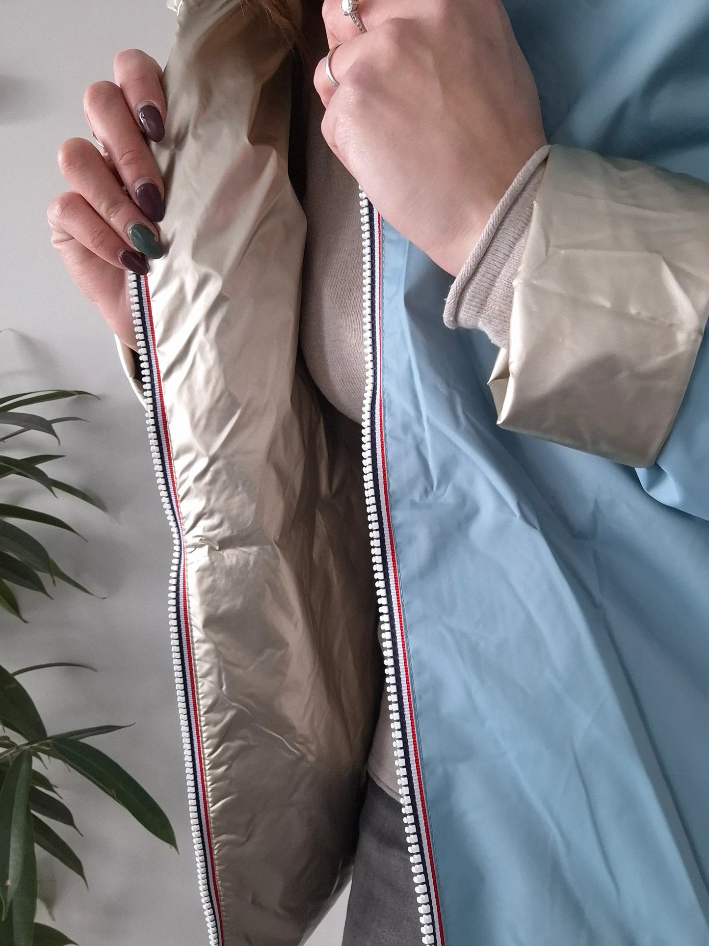 Manteau Réversible Court Bleu Ciel Doré Laura Jo - Mi-Saison Laura Jo