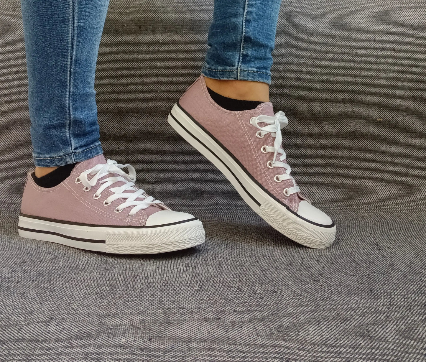 Chaussures baskets basses toile violet style converse Le Petit Placard