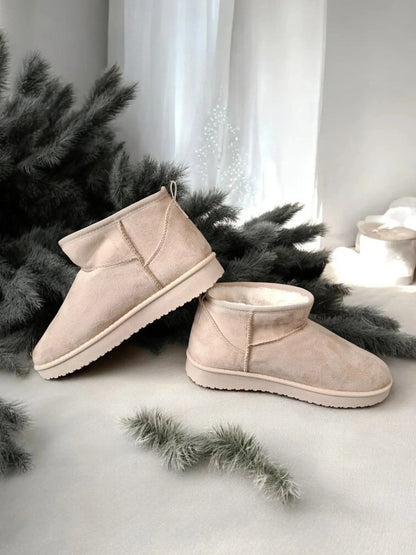 Bottines basses fourrées fausse fourrure beige Le Petit Placard