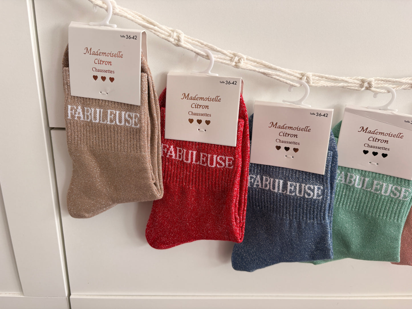 Texture douce et confortable chaussettes Fabuleuse