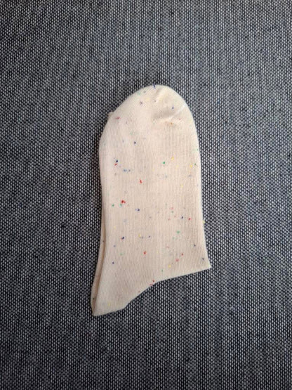 Paire de chaussettes beige en coton à motif noeud Le Petit Placard