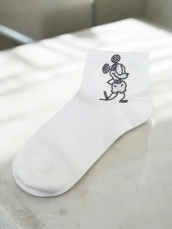 Paire de chaussettes blanche avec motif personnage Mickey Le Petit Placard