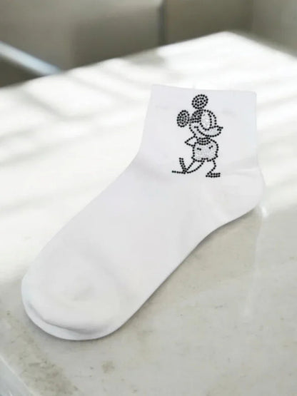 Paire de chaussettes blanche avec motif personnage Mickey Le Petit Placard