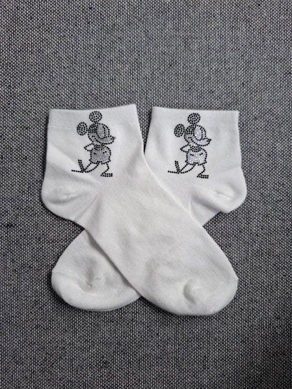 Paire de chaussettes blanche avec motif personnage Mickey Le Petit Placard