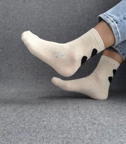 Paire de chaussettes blanches en coton à motif coeurs Le Petit Placard