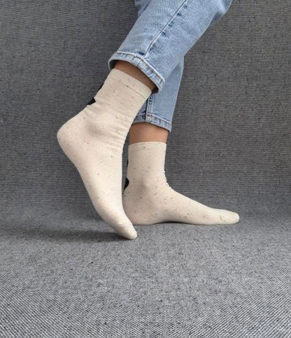 Paire de chaussettes blanches en coton à motif coeurs Le Petit Placard
