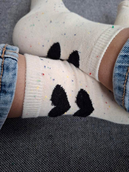 Paire de chaussettes blanches en coton à motif coeurs Le Petit Placard