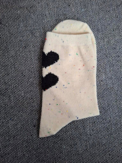 Paire de chaussettes blanches en coton à motif coeurs Le Petit Placard
