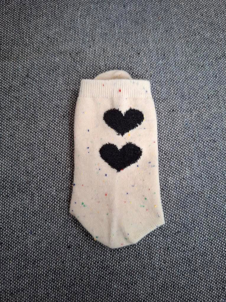Paire de chaussettes blanches en coton à motif coeurs Le Petit Placard