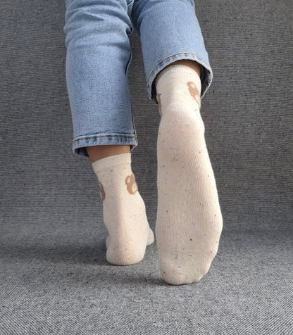 Paire de chaussettes blanches en coton à motif ours Le Petit Placard