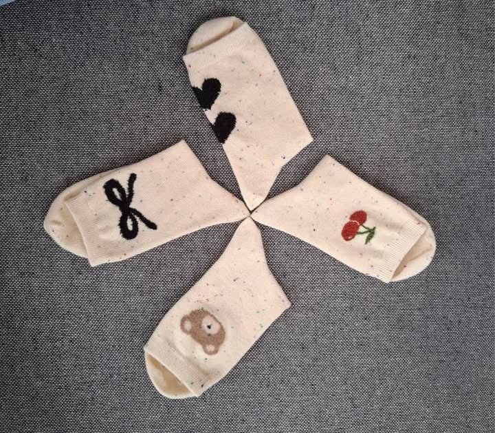Paire de chaussettes blanches en coton à motif ours Le Petit Placard