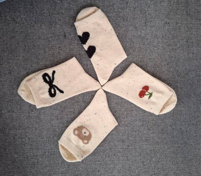 Paire de chaussettes blanches en coton à motif ours Le Petit Placard