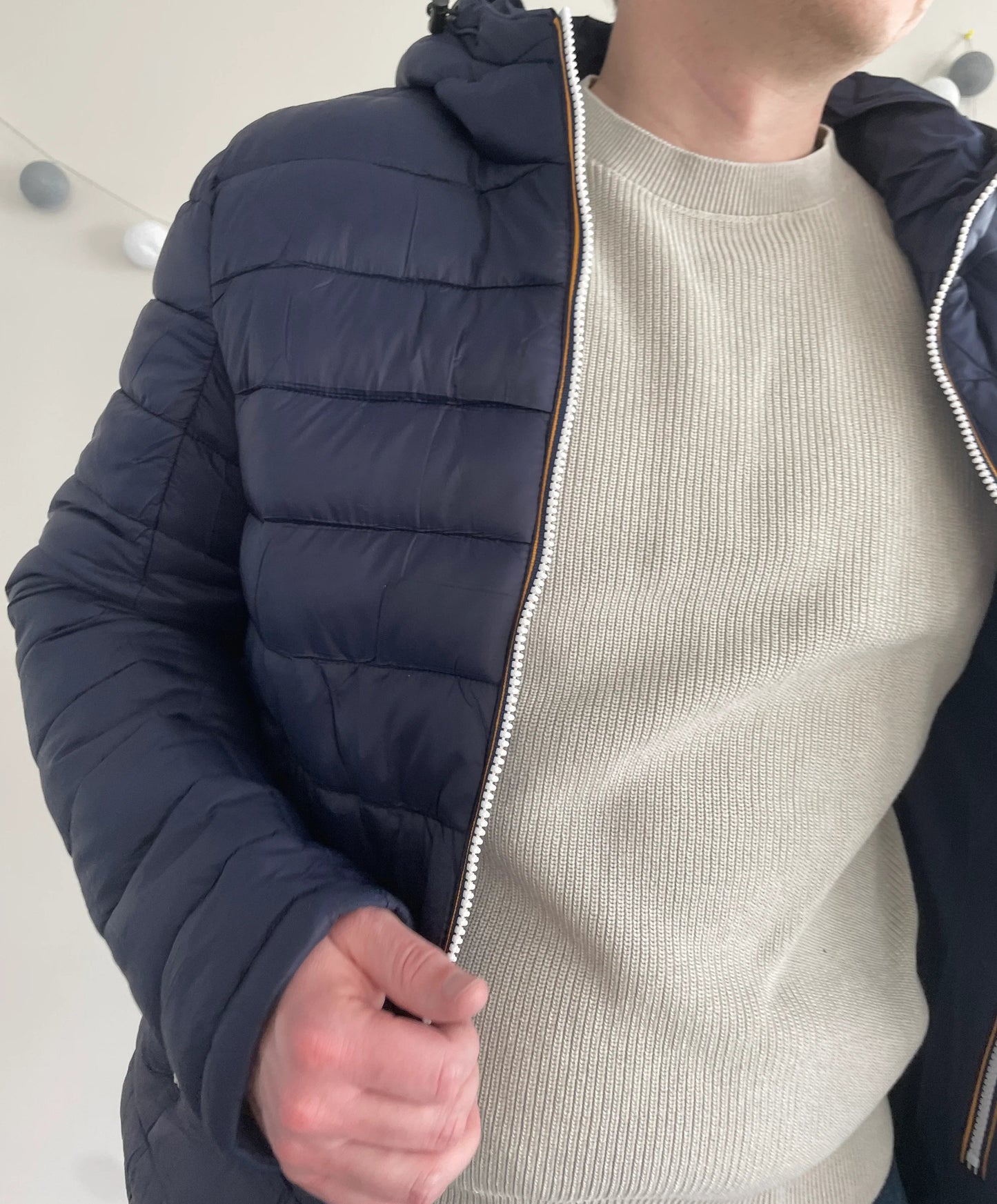 Doudoune à capuche HOMME courte imperméable et réversible matelassé bleu marine Le Petit Placard