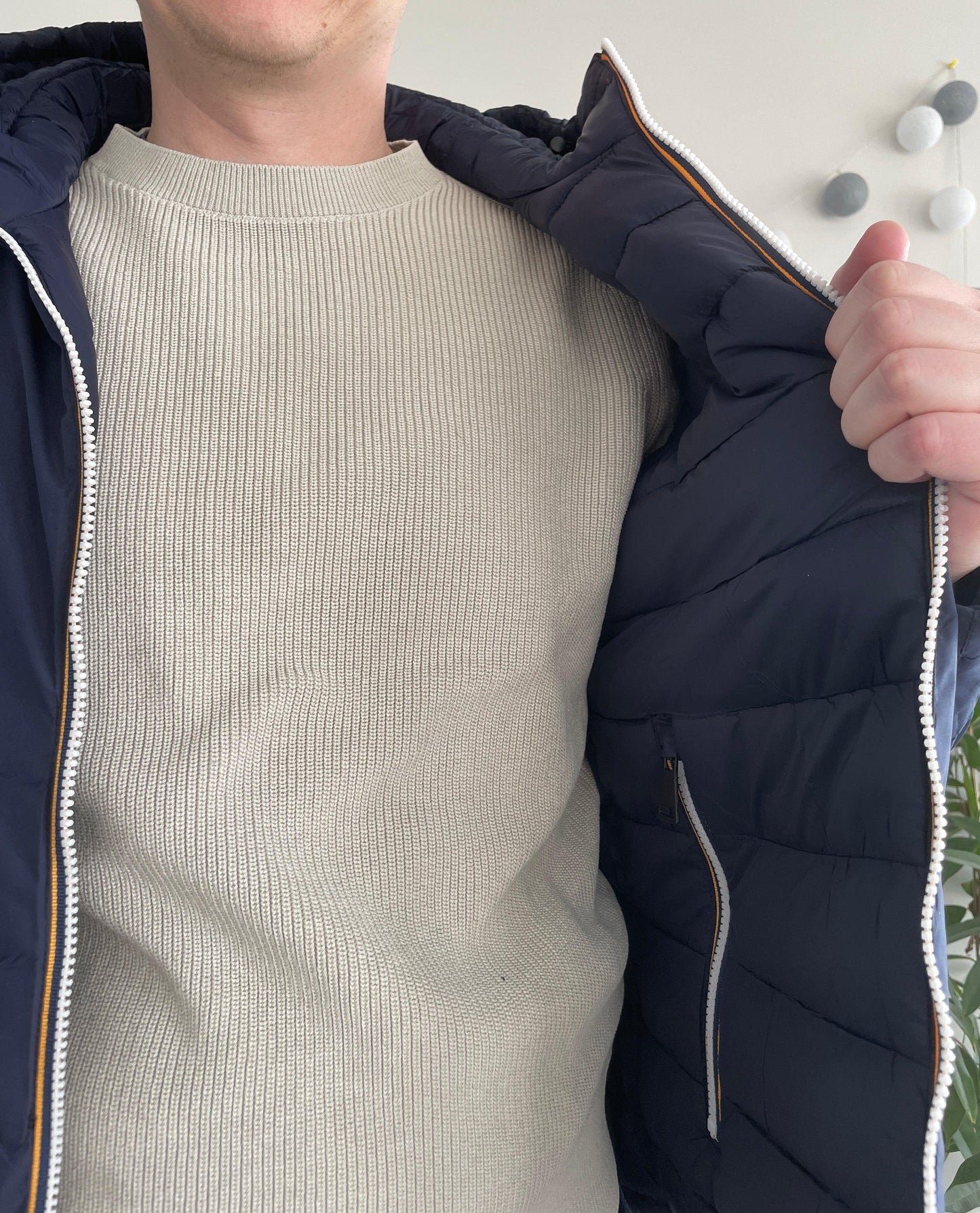 Doudoune à capuche HOMME courte imperméable et réversible matelassé bleu marine Le Petit Placard