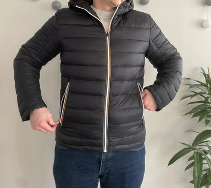 Doudoune à capuche HOMME courte imperméable et réversible matelassé noir Le Petit Placard