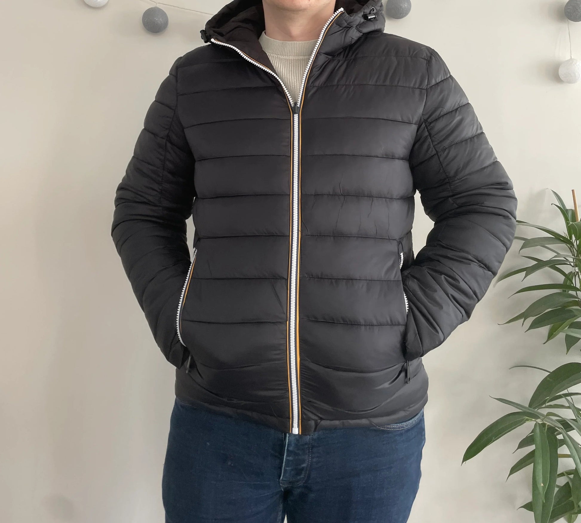 Doudoune à capuche HOMME courte imperméable et réversible matelassé noir Le Petit Placard