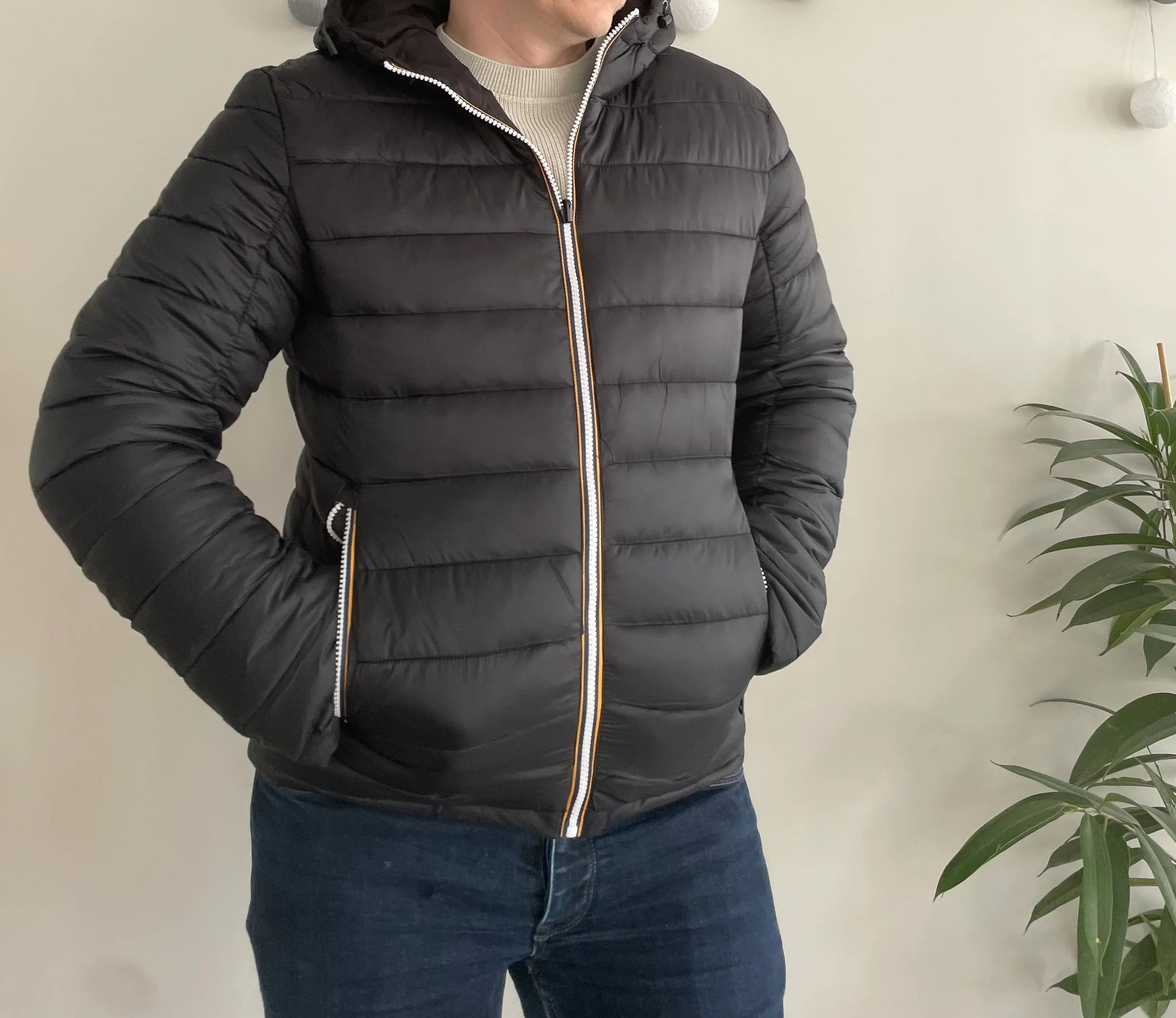 Doudoune à capuche HOMME courte imperméable et réversible matelassé noir Le Petit Placard